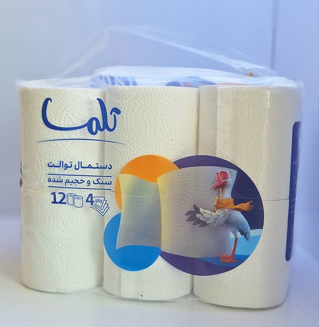 دستمال توالت دوازده قلو تلما 4 لایه