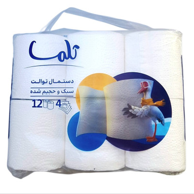 دستمال توالت دوازده قلو تلما 4 لایه