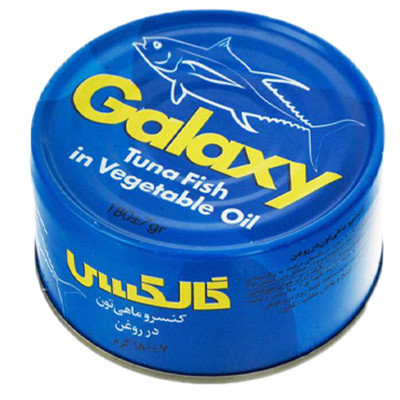 تن ماهی گالکسی 180 گرمی در روغن گیاهی (بسته 24 عددی)