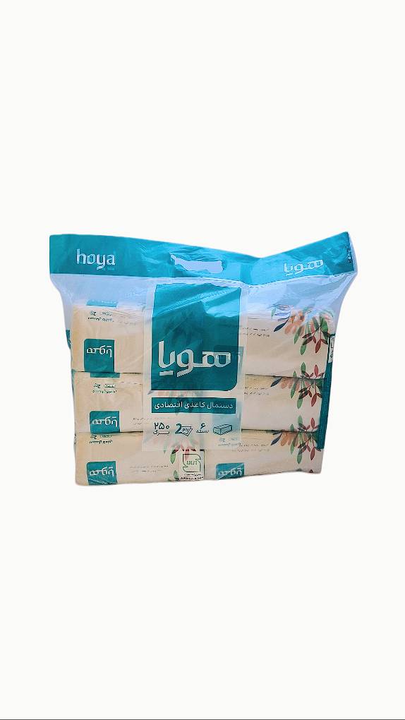 دستمال کاغذی 250 برگ دولایه هویا 500 برگ تک لایه (بسته 6 عددی)